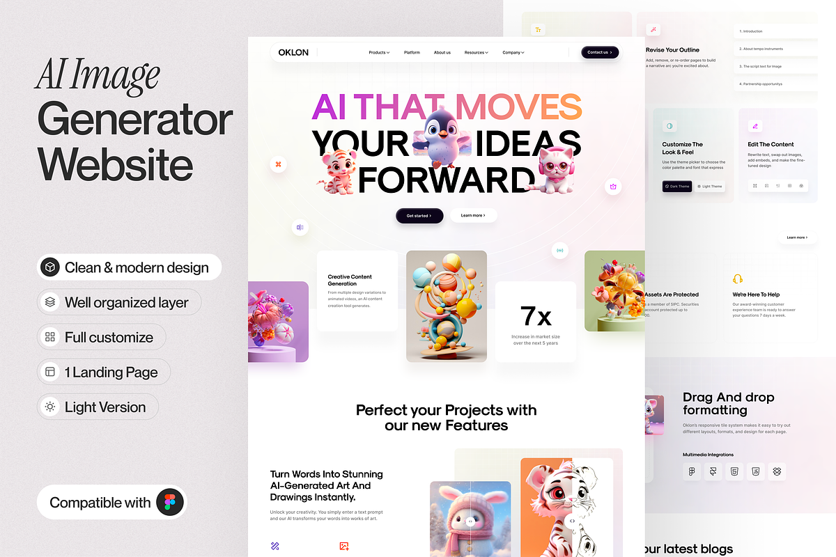 AI Image Generator Landing Page, a Templates & Theme by sajon.co