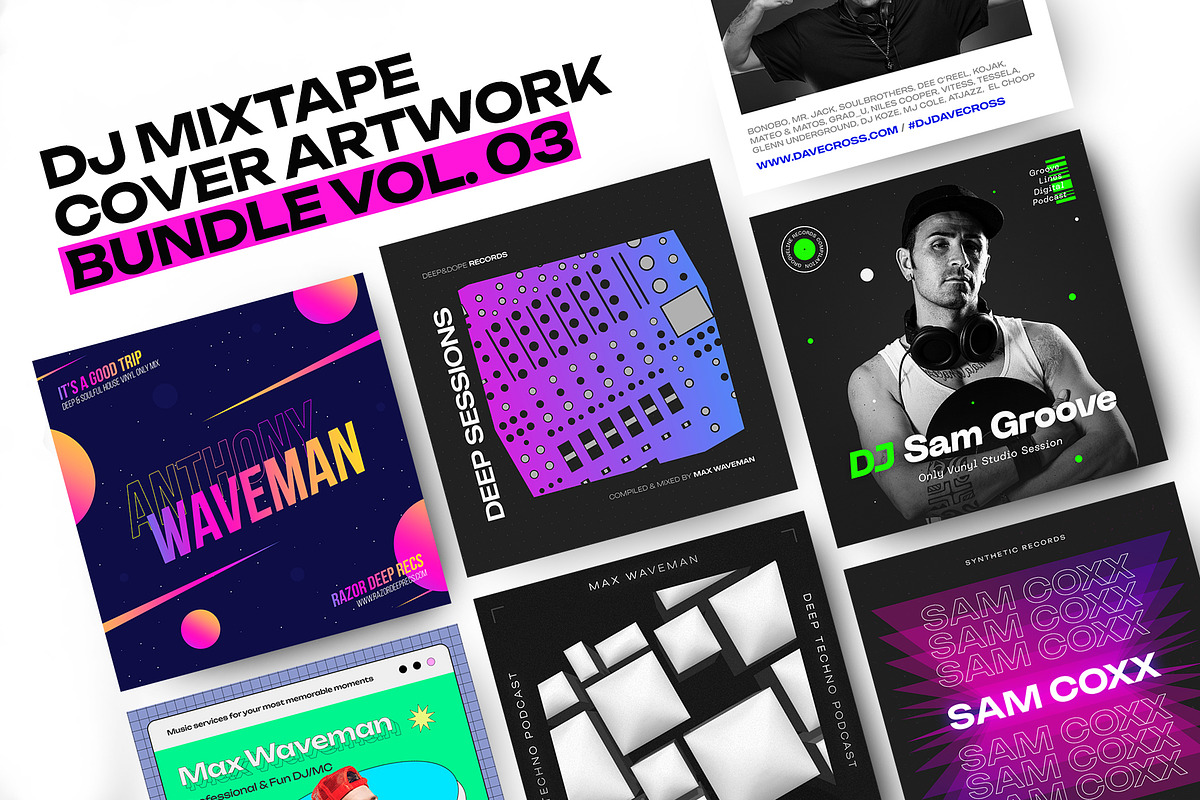 DJ Mix Cover Art Templates #03, a Print Template by vinyljunkie (Photo 1 of 14)