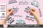 Mom Stickers Glitter Effect PNG EPS, a Decorative Illustration by TheBlackCatPrints (Thumbnail 3 of 6)