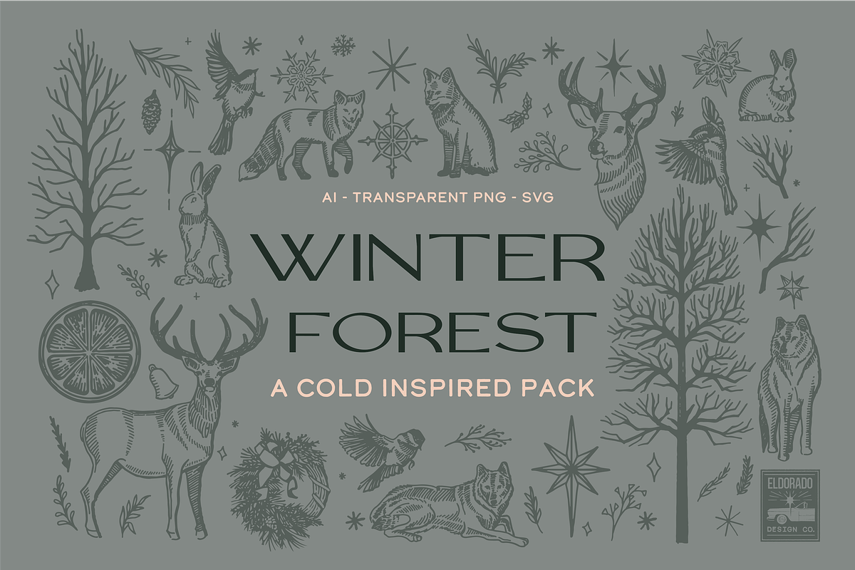 Winter Illustration Pack - Vintage, an Animal Illustration by Eldorado Design Co. (Photo 1 of 7)