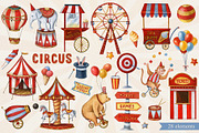 Circus. Watercolor set, a Decorative Illustration by Nastilustra (Thumbnail 2 of 4)