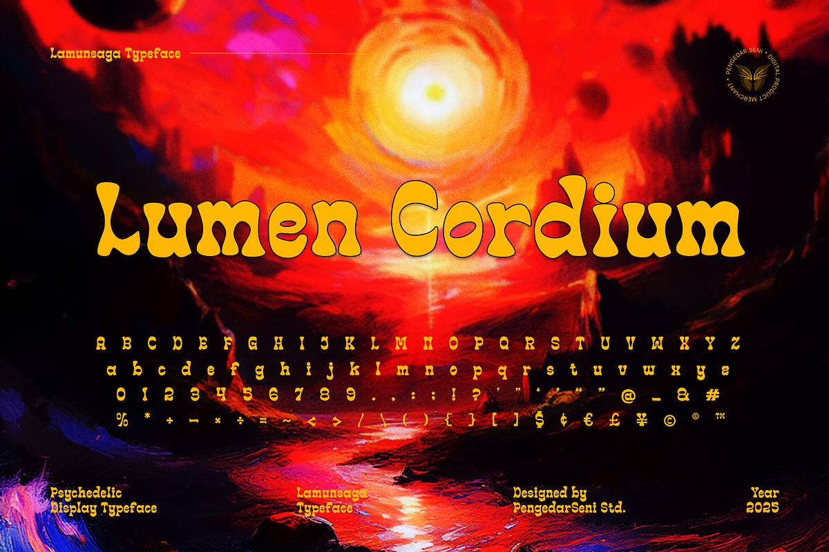 Lamunsaga – Psychedelic Typeface, a Sans Serif Font by Pengedar Seni (Photo 3 of 8)