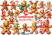 Christmas Gingerbread Man Clipart, an Illustration by Dream Creation (Thumbnail 1 of 7)