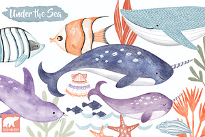 Under the Sea, Marine Watercolor Set