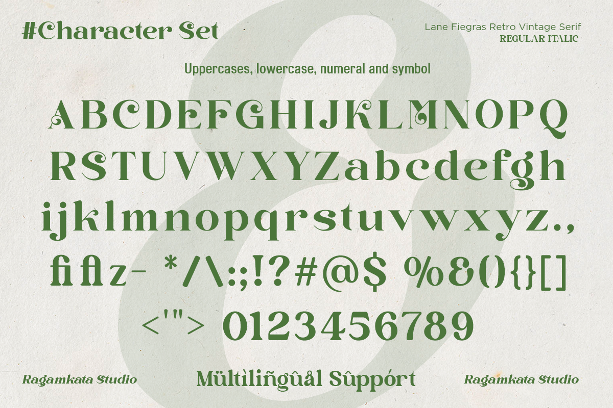 Lane Fiegras - Retro Serif Font, a Serif Font by RagamKata (Photo 11 of 12)