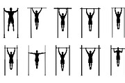 Gymnastic on High Bar Silhouette Set, a Person Illustration by Gfx Expert Team (Thumbnail 2 of 3)