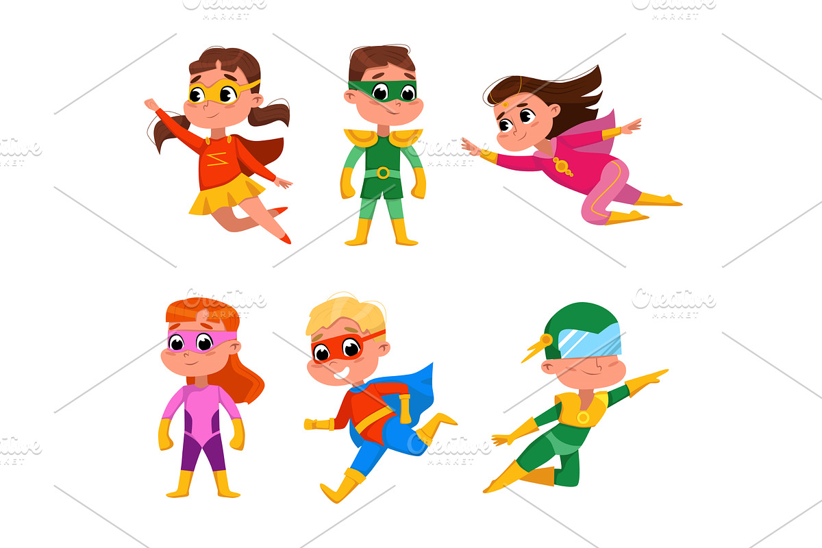 Happy Smiling Kids Wearing Colorful, a Person Illustration by TopVectors