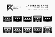 Cassette Tape Icon Vector, an Icon by Akatype Studio (Thumbnail 1 of 3)