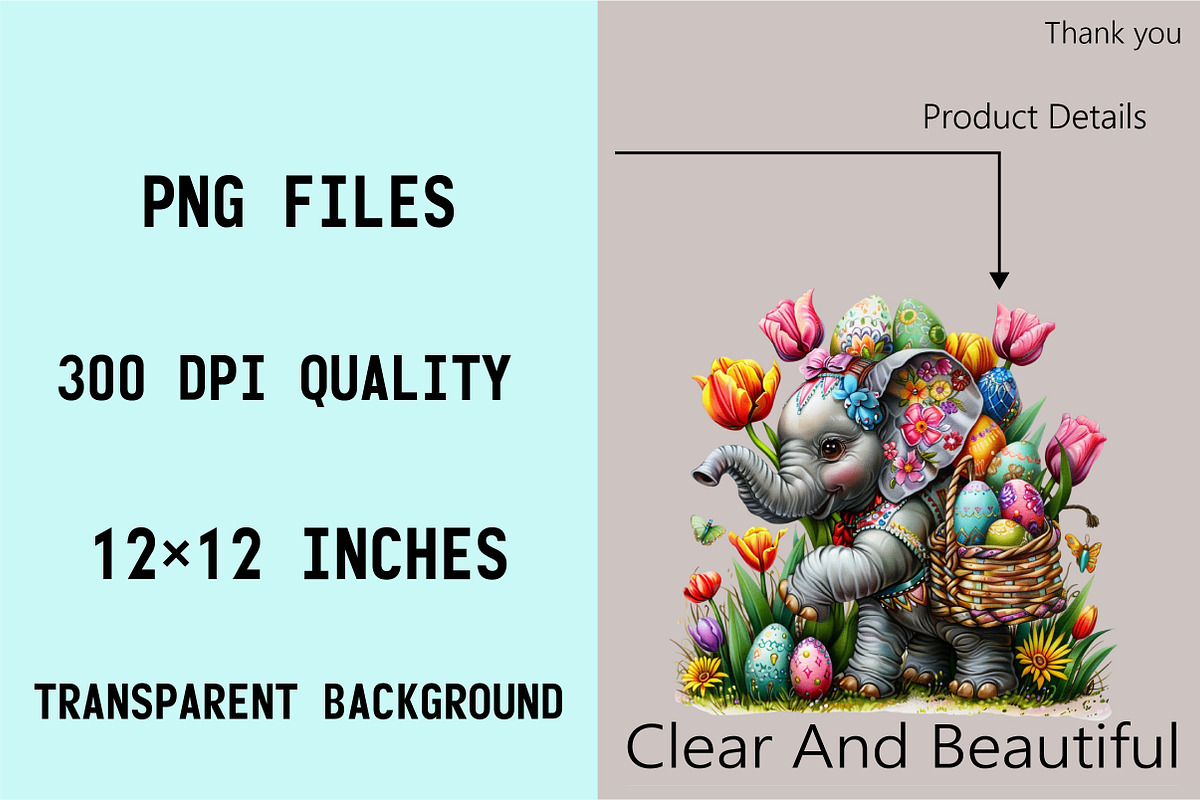 Easter Elephant Clipart Bundle., an Illustration by SVGArt (Photo 3 of 8)