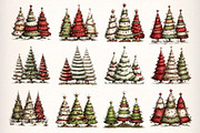 Watercolor Christmas Trees Clipart, an Illustration by Dream Creation (Thumbnail 5 of 7)