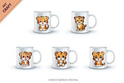 Bundle Stickers Cute tiger. Clipart., an Animal Illustration by KENO Mascots (Thumbnail 2 of 3)