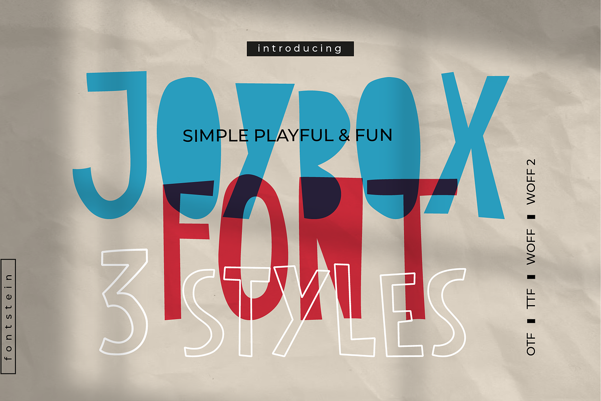 JOYBOX | Cutout font + Outline, a Sans Serif Font by Fontstein (Photo 1 of 12)