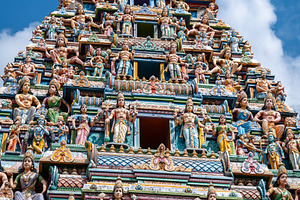 Gopuram tower of Sri Srinivasa Perumal Temple in Singapore, an Architecture Photo by GoodGoods