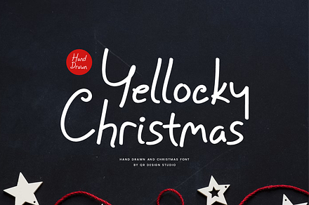 Yellocky Christmas - Hand Drawn Font, a Handwritten Font by QR Design Studio