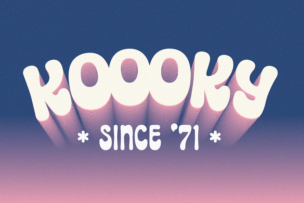 Koooky | retro font, a Sans Serif Font by Drawwwn (Photo 2 of 9)