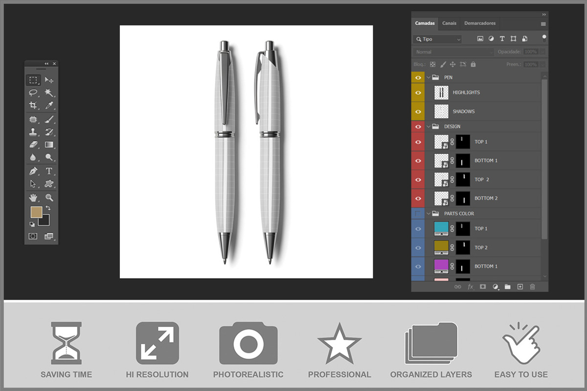 Two Pens Mockup PSD, a Pens & Pencil Mockup by Bruno's Shop (Photo 3 of 4)