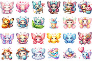 Kawaii Butterfly Clipart Bundle, an Illustration by Sublimation Artist (Thumbnail 2 of 6)