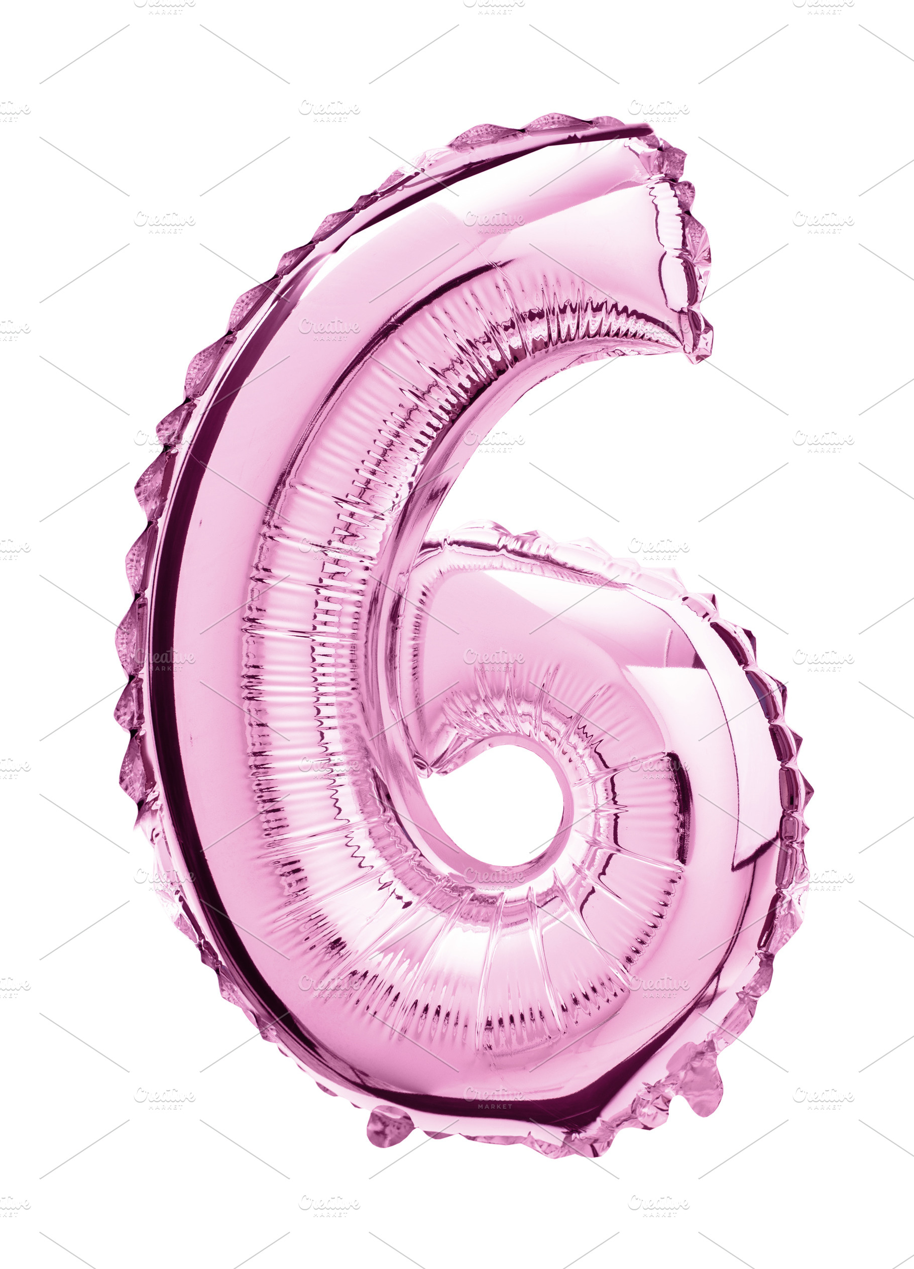 Balloon of mylar number 6 pink, a Holiday Photo by Claudio Valdés