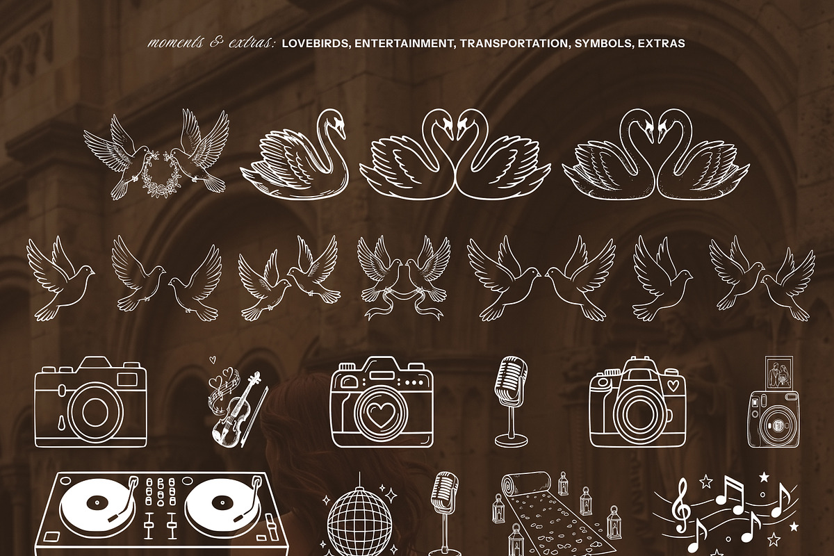 277 Hand Drawn Wedding Icons, an Object Graphic by OliaMuseDesign (Photo 5 of 8)