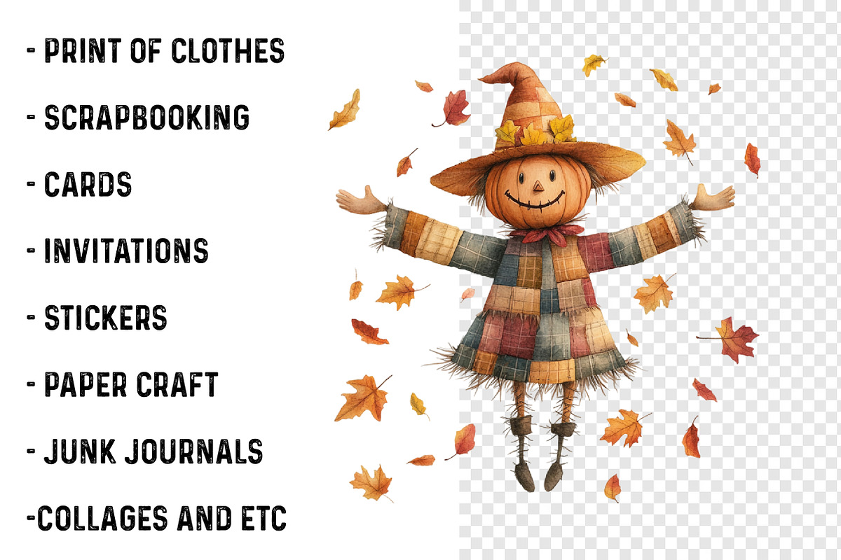 Watercolor Cute Autumn Fall Clipart, a Transportation Illustration by SinaCreation (Photo 3 of 9)