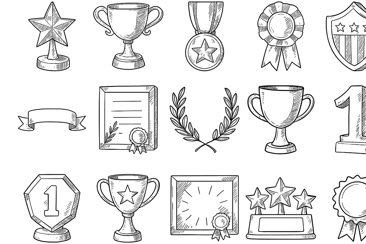 Award and Trophy Icons, an Object Graphic by nikagraphic (Photo 2 of 3)