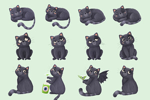 Cute Black Cat PNG Illustrations