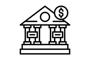 Bank Line Icon, an Icon by Pexelpy