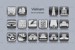 Vietnam landmark icons (16x)