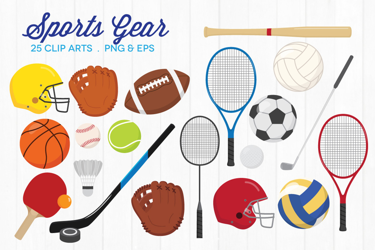 Sports Gear Clip Art, a Sport Illustration by cloudstreetlab (Photo 1 of 2)