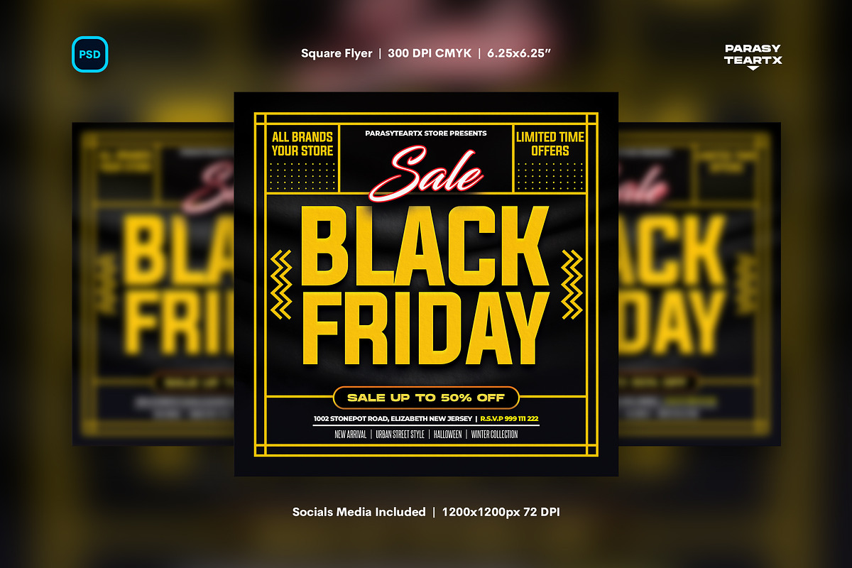 Black Friday Sale Flyer, a Flyer Template by iDoodle Studio