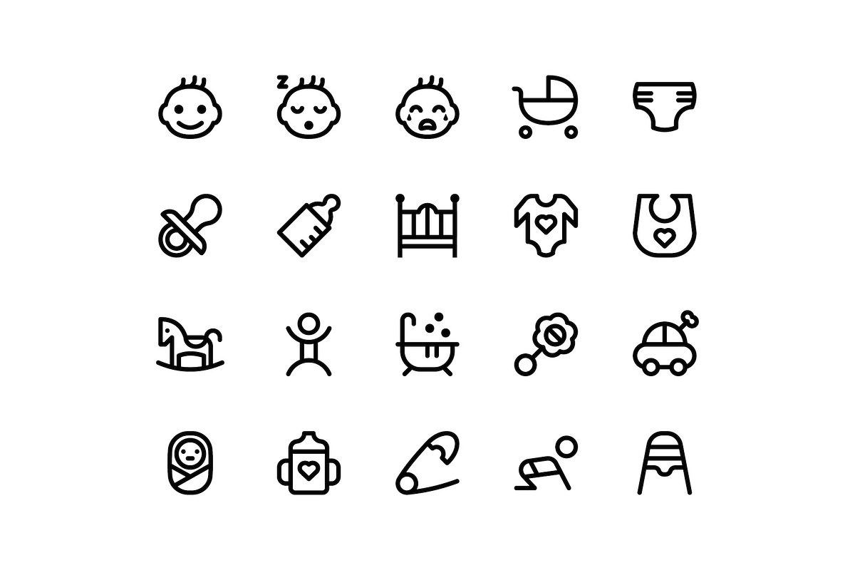Baby Line Icons, an Icon by Ayub_Irawan
