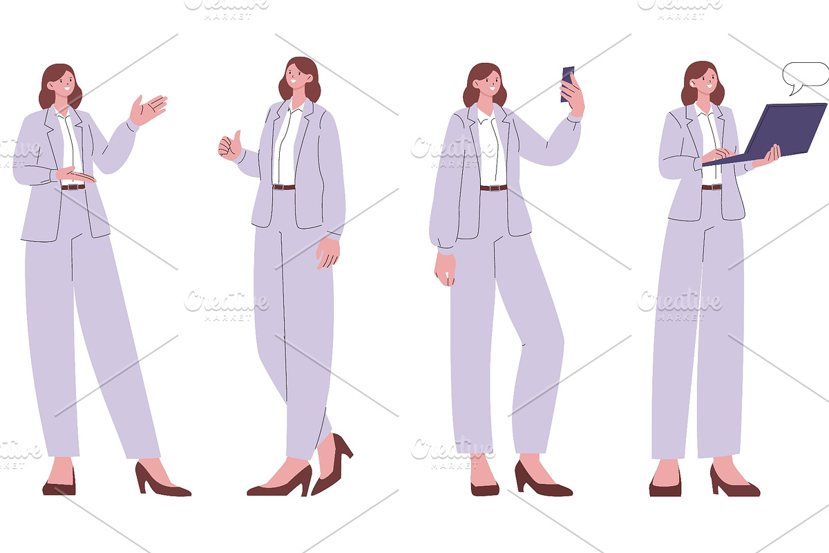 Woman in official suit. Business, a Finance Illustration by Valerie Bodnar (Photo 2 of 3)