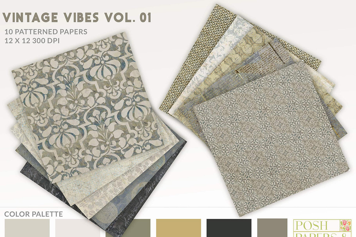 Vintage Ephemera Old Papers Bundle, a Pattern Graphic by Posh Papers & Patterns (Photo 6 of 24)