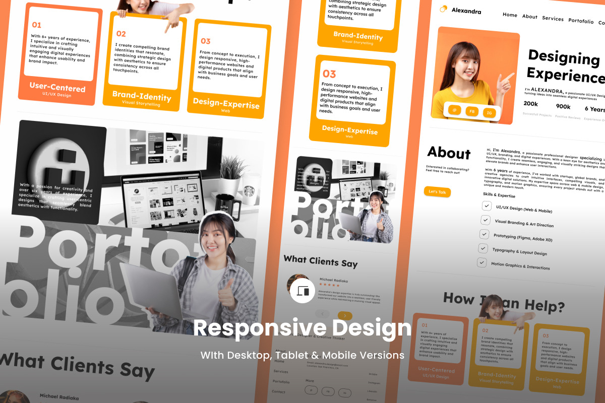 Alexandra - Portfolio Landing Page, a Landing Page Template by twinstd (Photo 3 of 5)