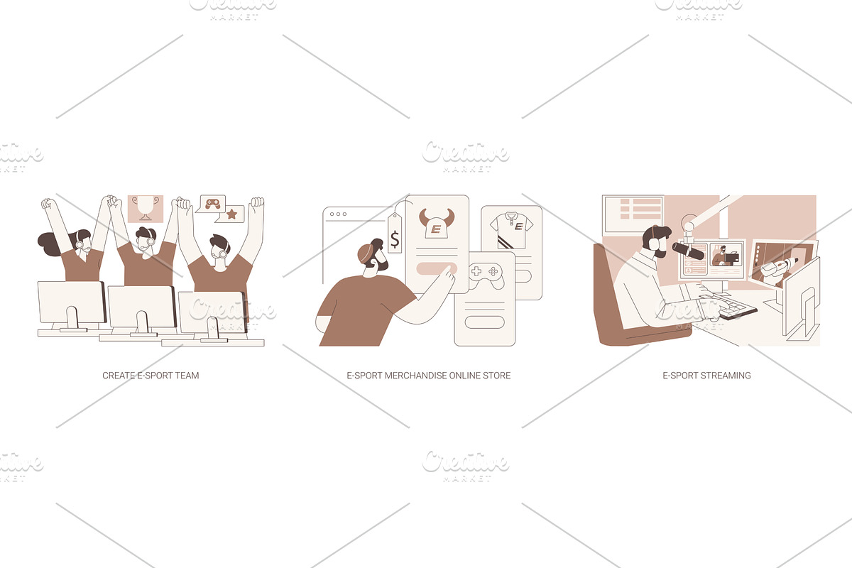 E-sport business isolated cartoon, a Finance Illustration by Visual Generation