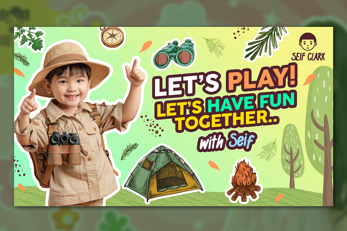 Kids Youtube Thumbnail, a Social Media Template by Aarley Kaiven (Photo 3 of 3)
