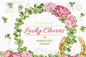 Pink & Gold Good Luck Clipart