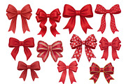 Red Textured Bows Mega Bundle, a Decorative Illustration by Stellalunarts (Thumbnail 14 of 23)