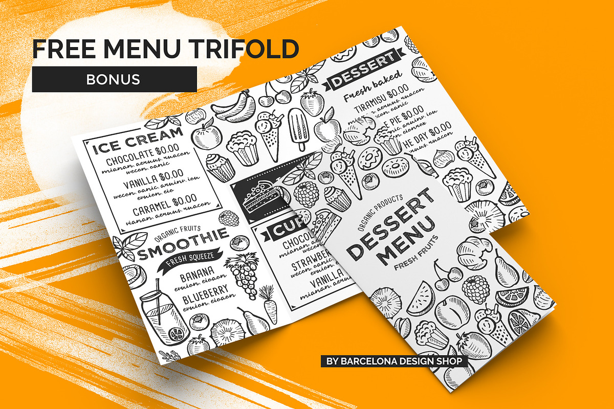 FREE! Trifold + Ice Cream Menu, a Brochure Template by BarcelonaShop (Photo 3 of 3)