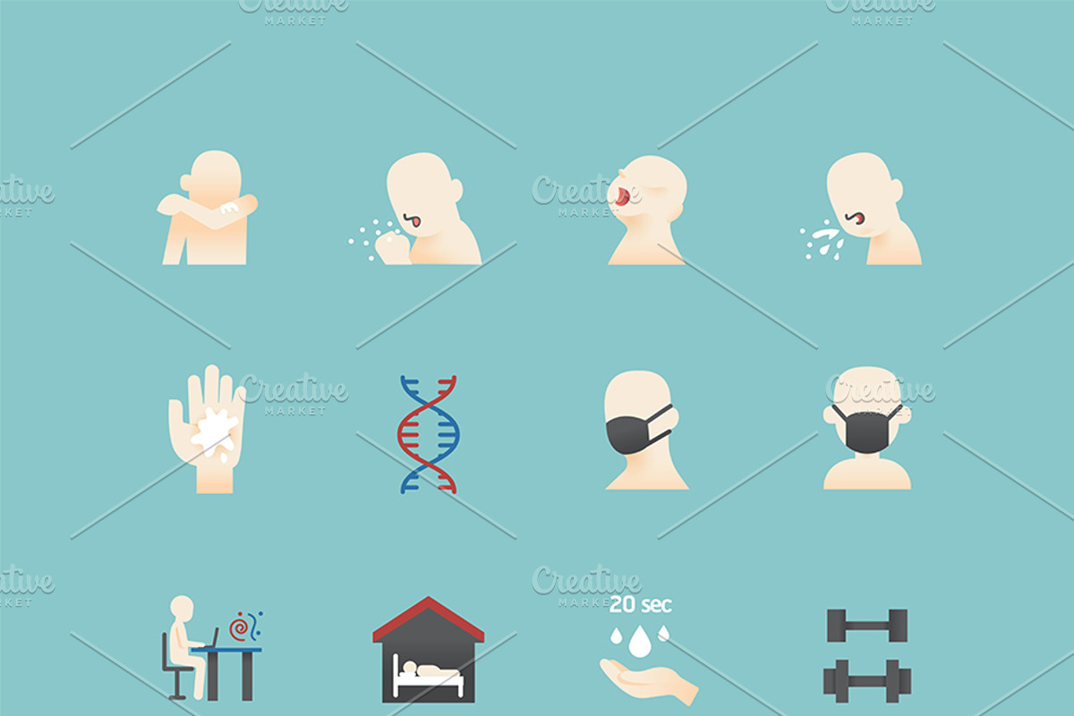 corona covid virus Bundle set, a Healthcare Illustration by Feelplus Creator (Photo 10 of 19)