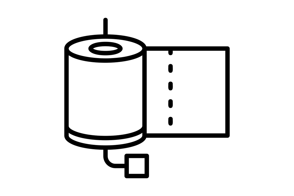 Toilet Paper Line Icon, an Icon by Pexelpy