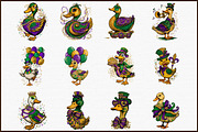 Watercolor Mardi Gras Duck Clipart, an Illustration by Sublimation Artist (Thumbnail 3 of 6)