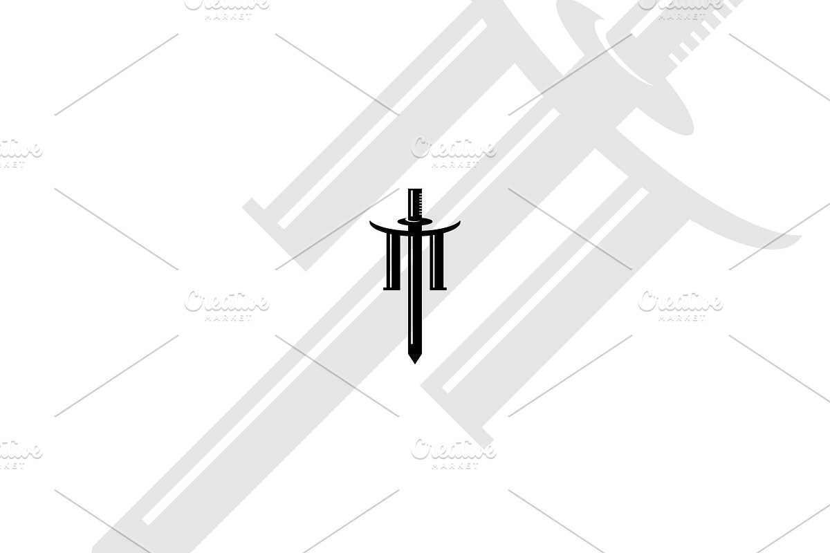 Letter M sword logo design template, an Object Graphic by nicemorning (Photo 4 of 5)