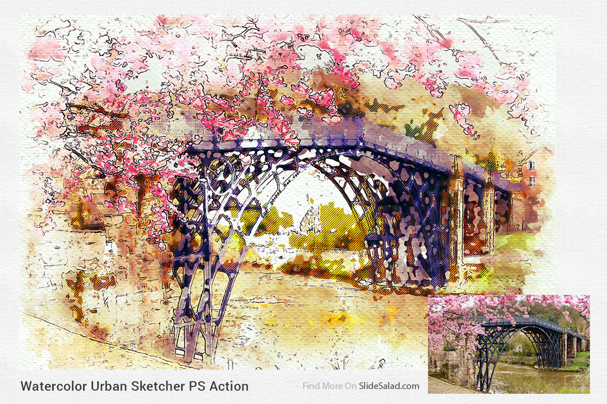 Watercolor Urban Sketcher PS Action, an Action Add-On by SlideSalad (Photo 19 of 21)