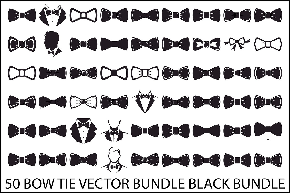50 Black Bow Tie Vector Bundle Set, an Illustration by Designs_River (Photo 1 of 51)