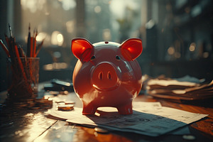 Piggy bank stock image, a Photo by ComfortQ
