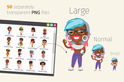 African American Characters Set, a Person Illustration by Voysla's Shop (Thumbnail 2 of 3)