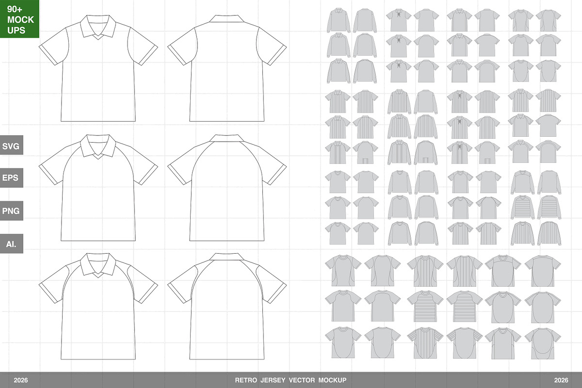 Retro Sports Jersey Vector Mockup, an Apparel Mockup by Irhasalfahad (Photo 1 of 8)