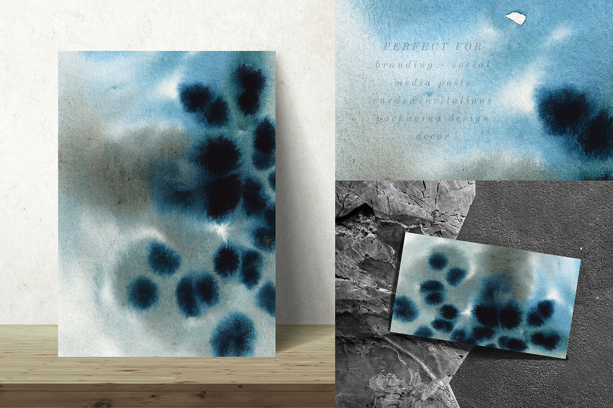 Deep ocean hand-painted backgrounds, a Texture Graphic by Kolorata Art (Photo 4 of 9)