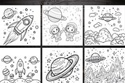 Space Adventure Coloring Pages Kids, a Technology Illustration by LA Design (Thumbnail 2 of 10)